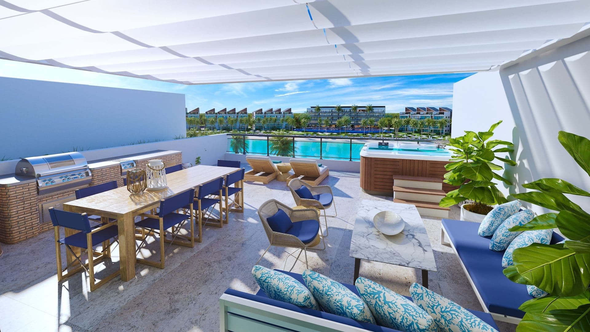 Apartamenty z prywatną laguną i plażą