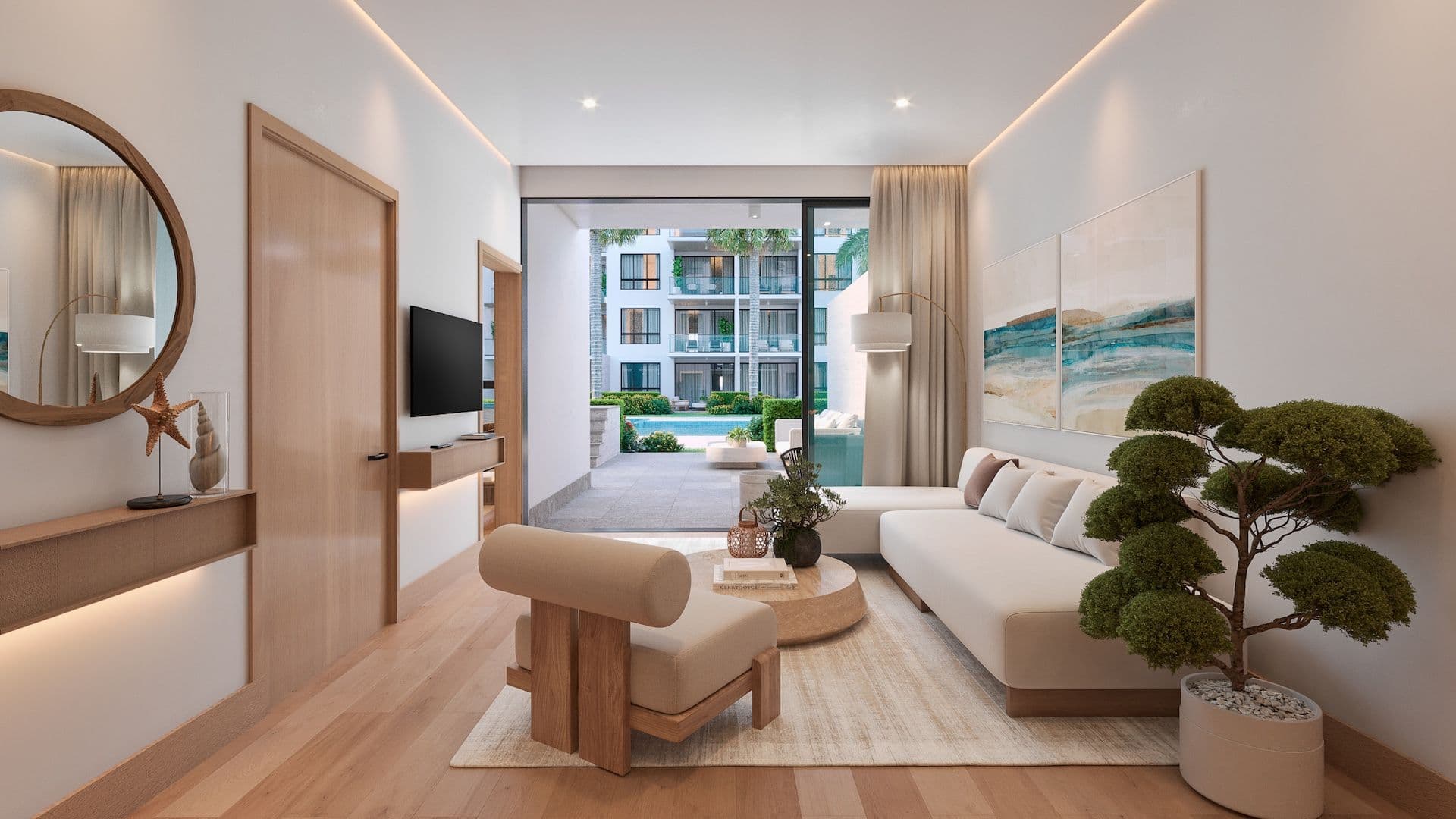 Apartamenty z prywatną laguną i plażą