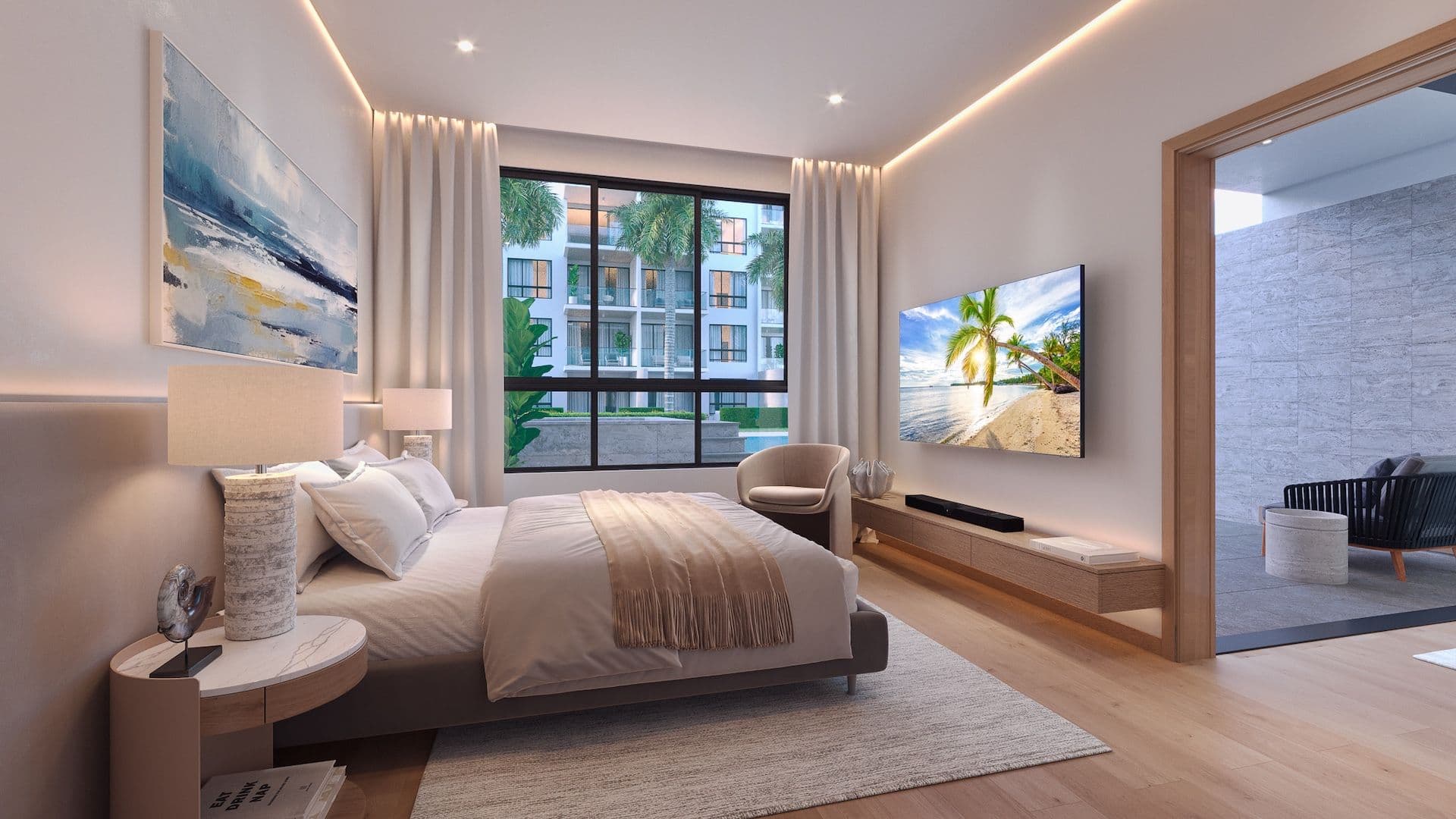 Apartamenty z prywatną laguną i plażą