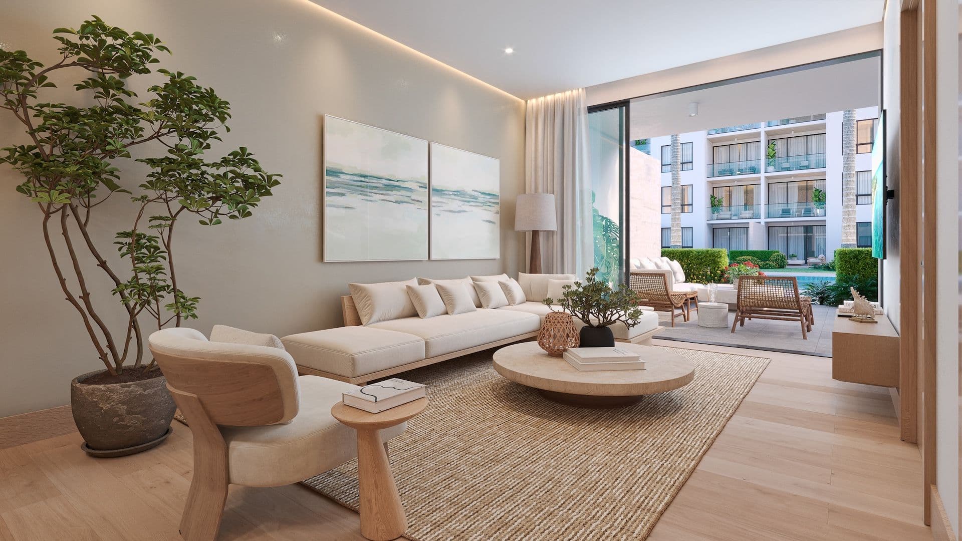 Apartamenty z prywatną laguną i plażą