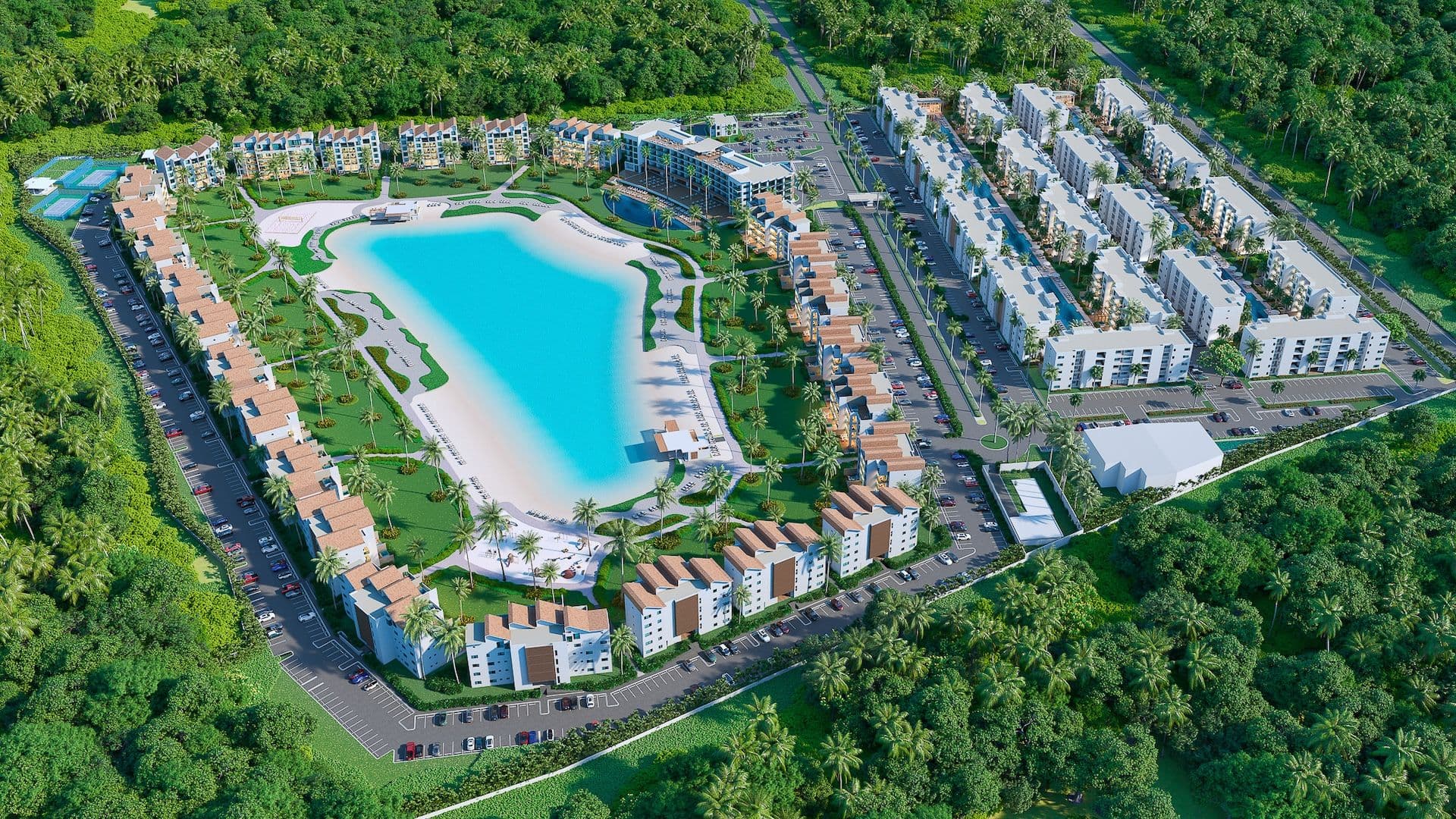 Apartamenty z prywatną laguną i plażą